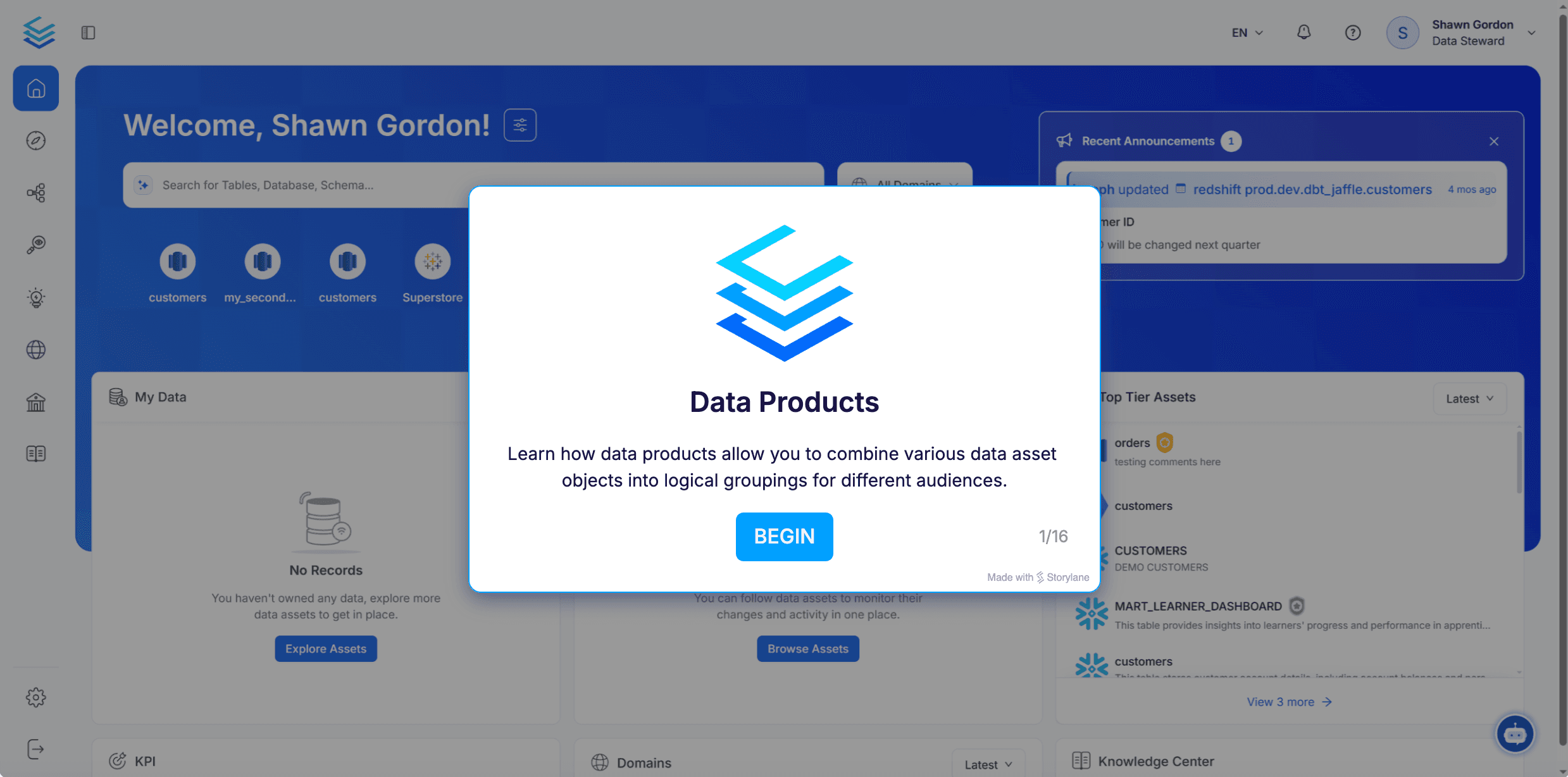 Interactive Product Demo - Data Products